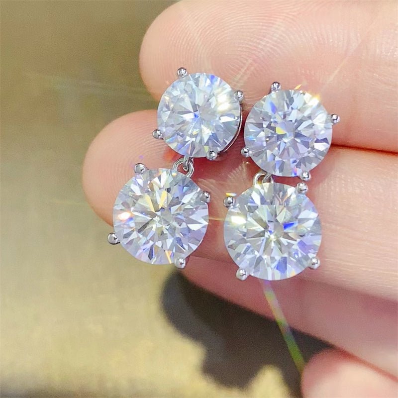 10 Carat Moissanite 925 Sterling Silver Earrings - Avek Brand