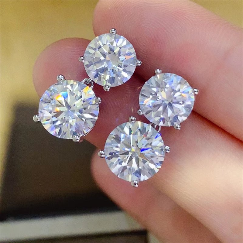 10 Carat Moissanite 925 Sterling Silver Earrings - Avek Brand