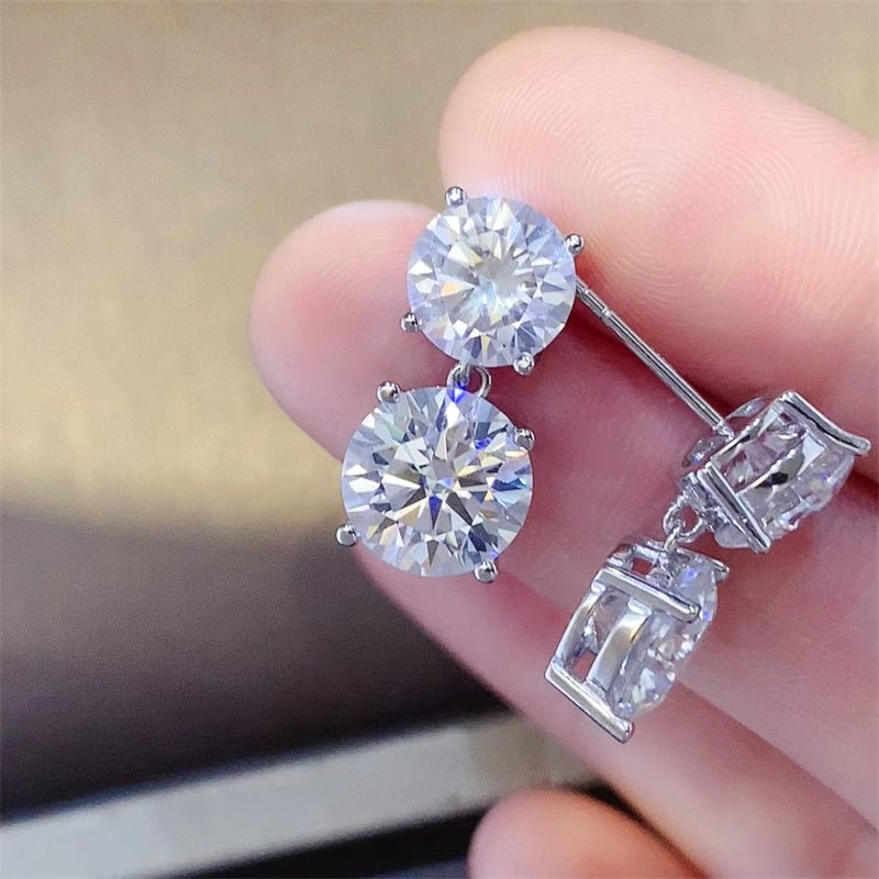 10 Carat Moissanite 925 Sterling Silver Earrings - Avek Brand
