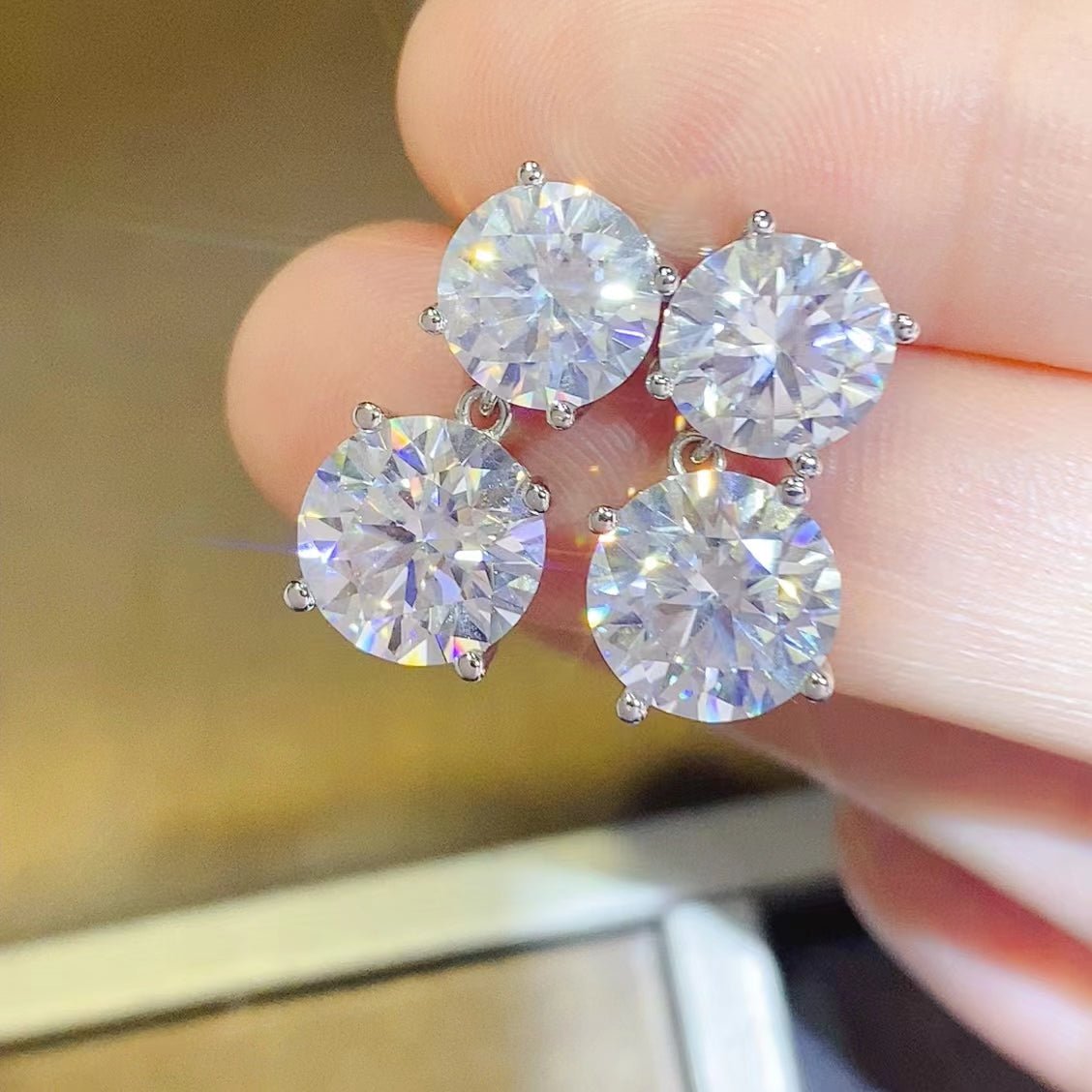 10 Carat Moissanite 925 Sterling Silver Earrings - Avek Brand
