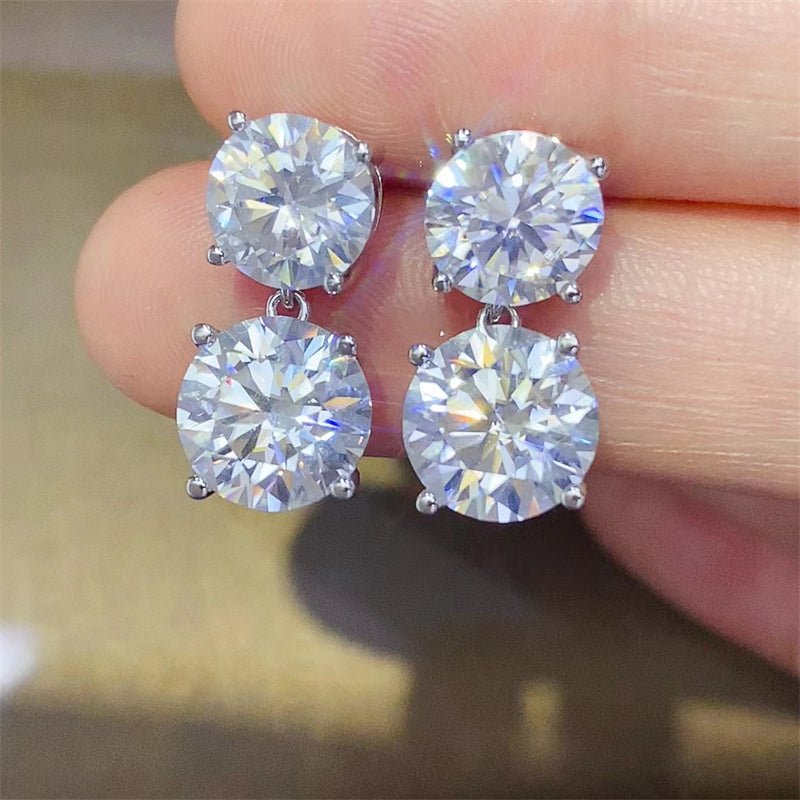 10 Carat Moissanite 925 Sterling Silver Earrings - Avek Brand