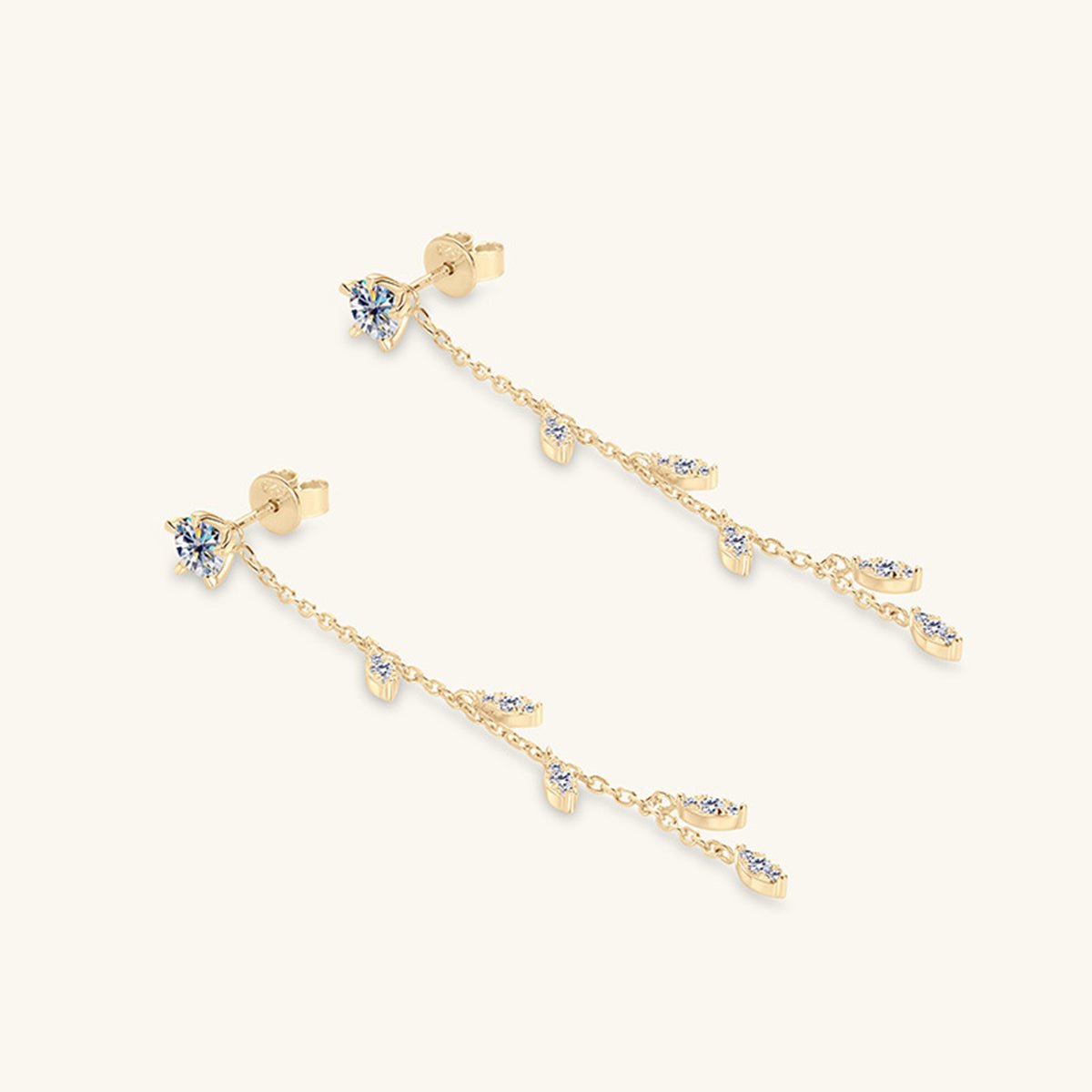 1.38 Carat Moissanite 925 Sterling Silver Leaf Earrings - Avek Brand