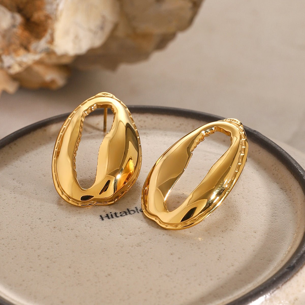 18K Gold - Plated Tooth Shell Earrings - Avek Brand
