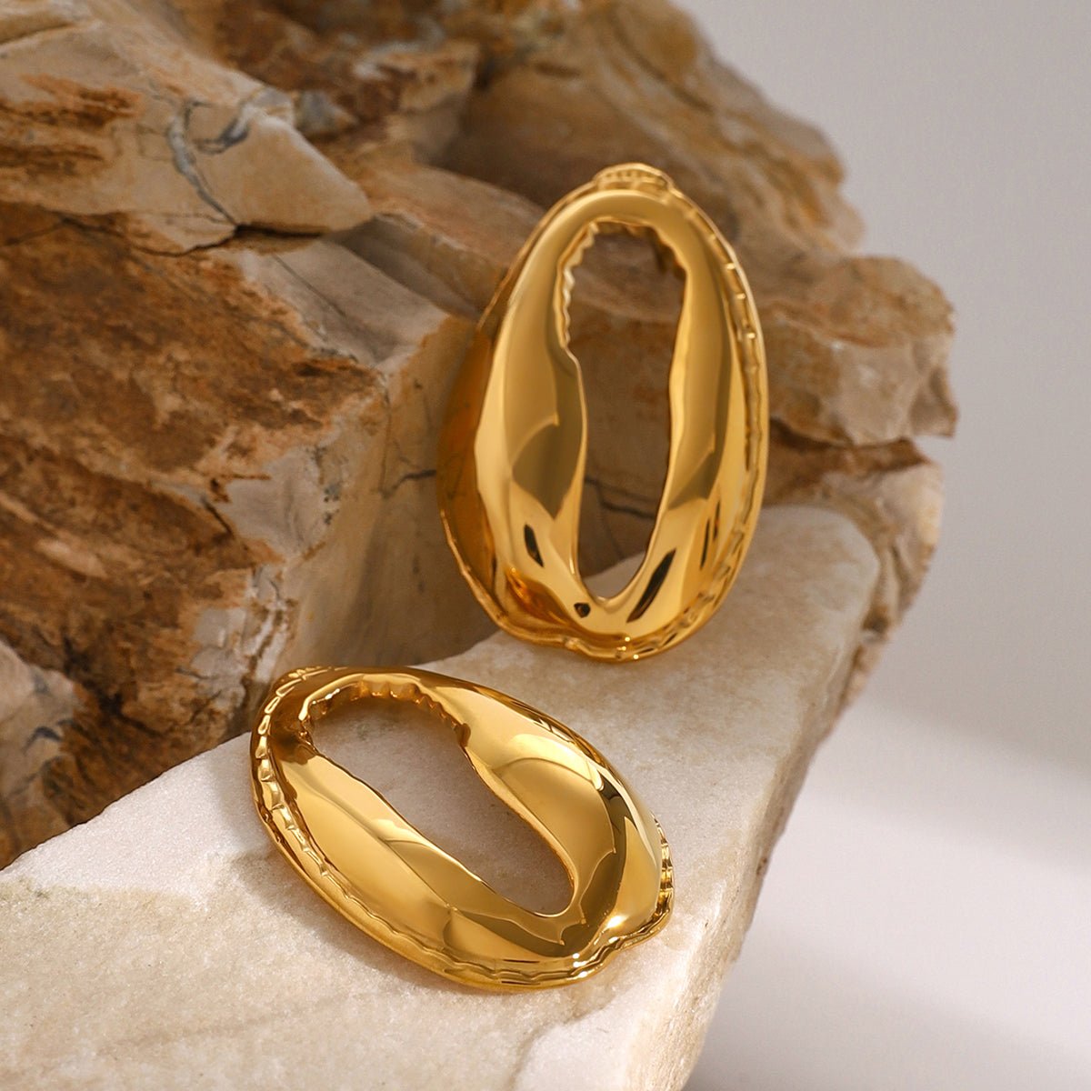 18K Gold - Plated Tooth Shell Earrings - Avek Brand