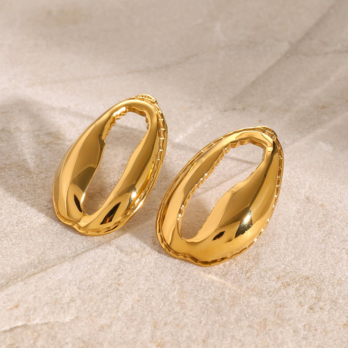18K Gold - Plated Tooth Shell Earrings - Avek Brand