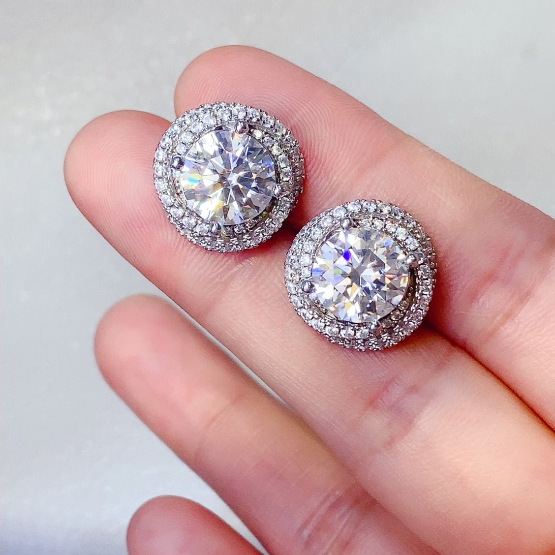 6 Carat Moissanite 925 Sterling Silver Earrings - Avek Brand