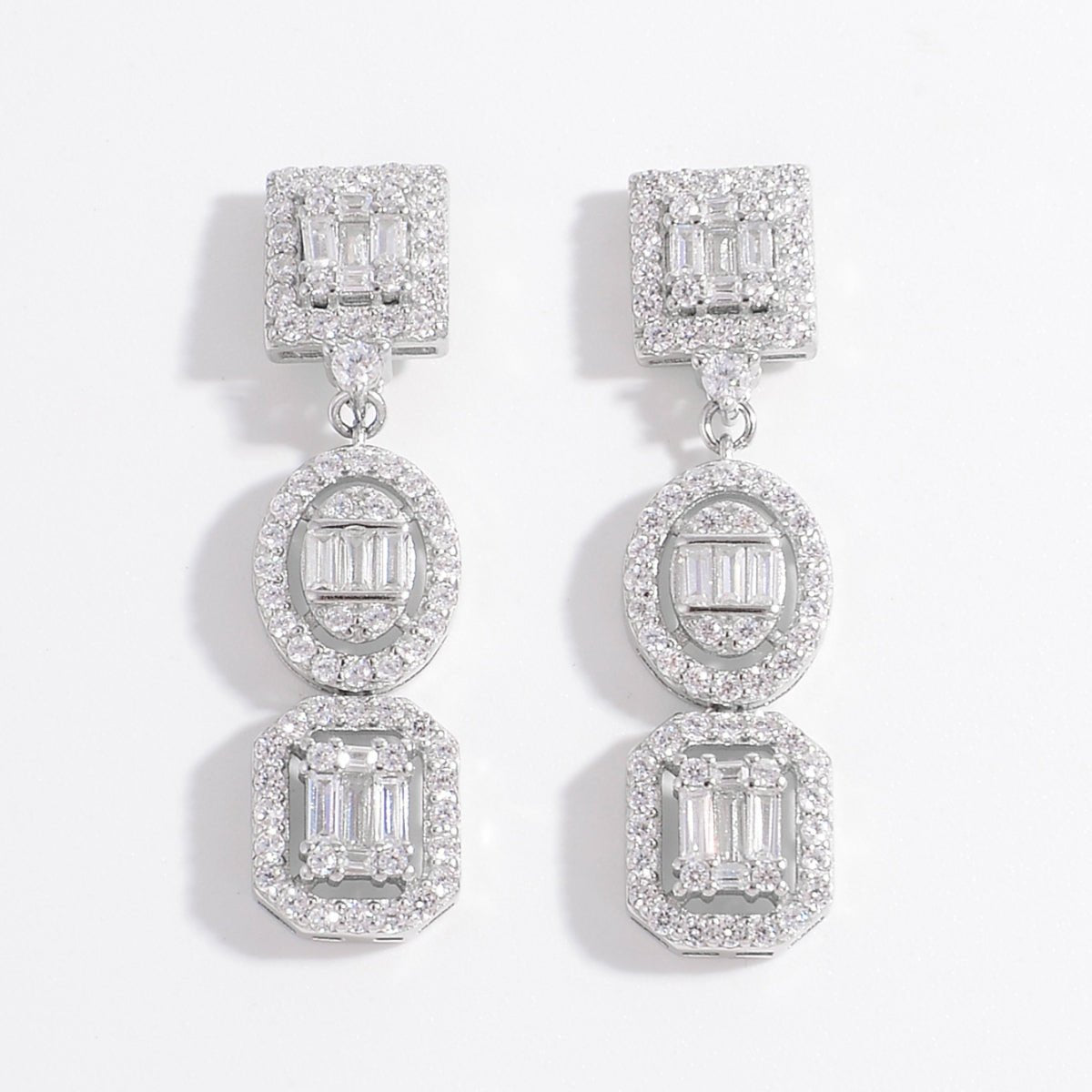 925 Sterling Silver Inlaid Zircon Earrings - Avek Brand