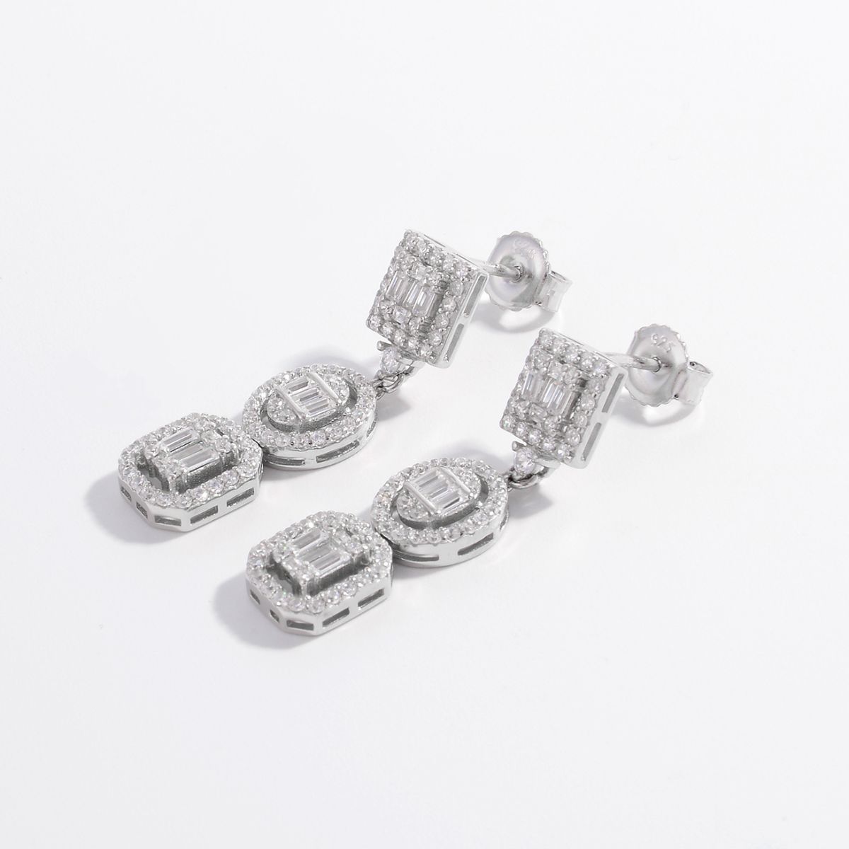 925 Sterling Silver Inlaid Zircon Earrings - Avek Brand