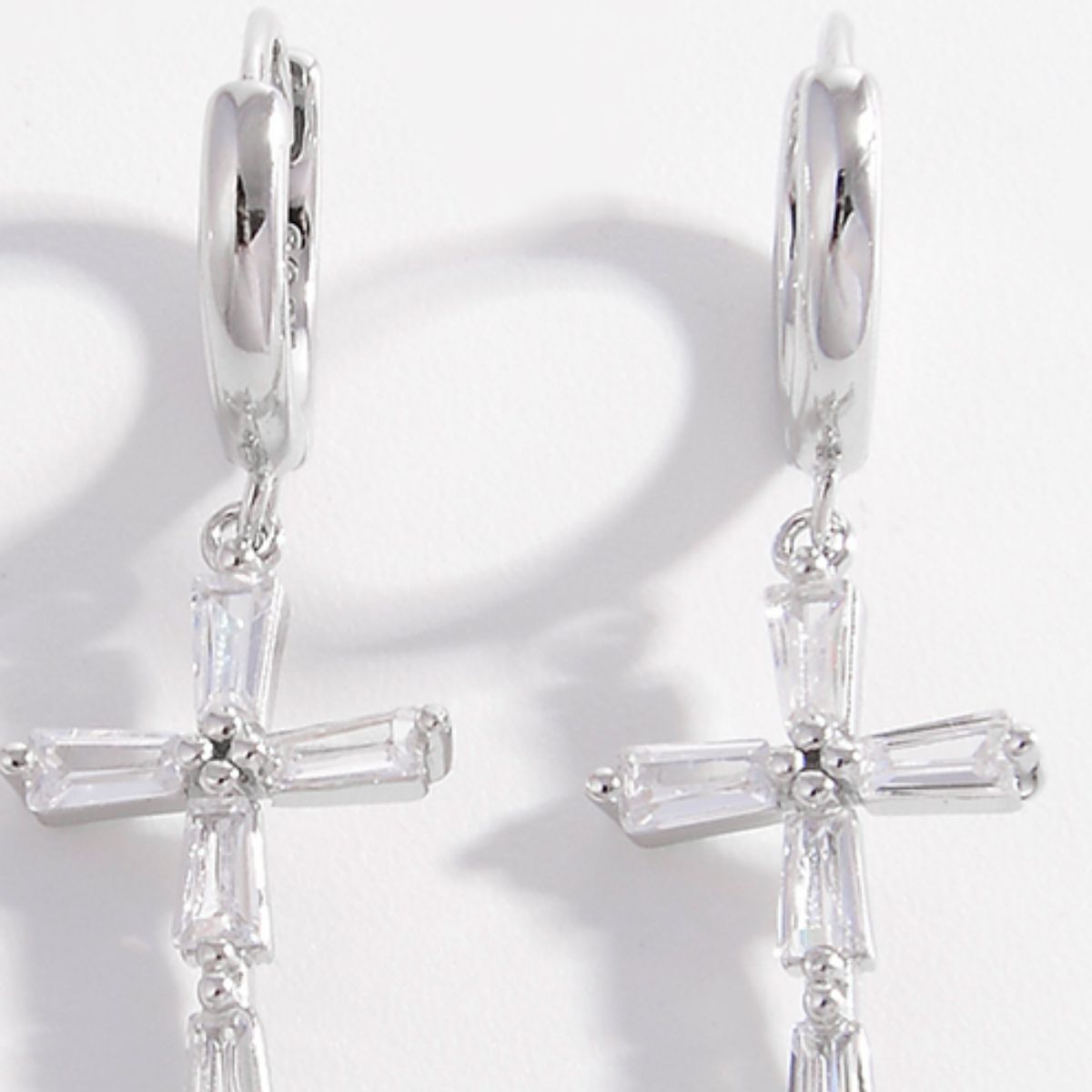 925 Sterling Silver Zircon Cross Earrings - Avek Brand