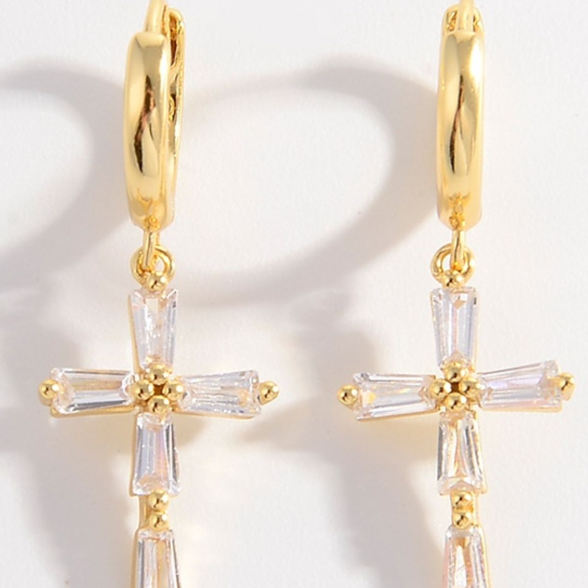 925 Sterling Silver Zircon Cross Earrings - Avek Brand