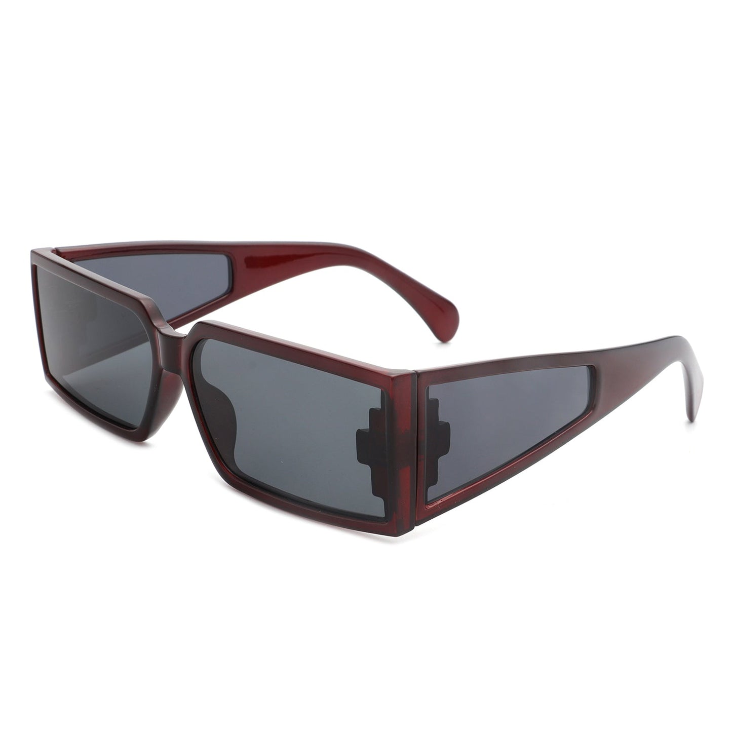 Daylumin - Retro Rectangle Chunky Square Wrap Around Sunglasses - Avek Brand
