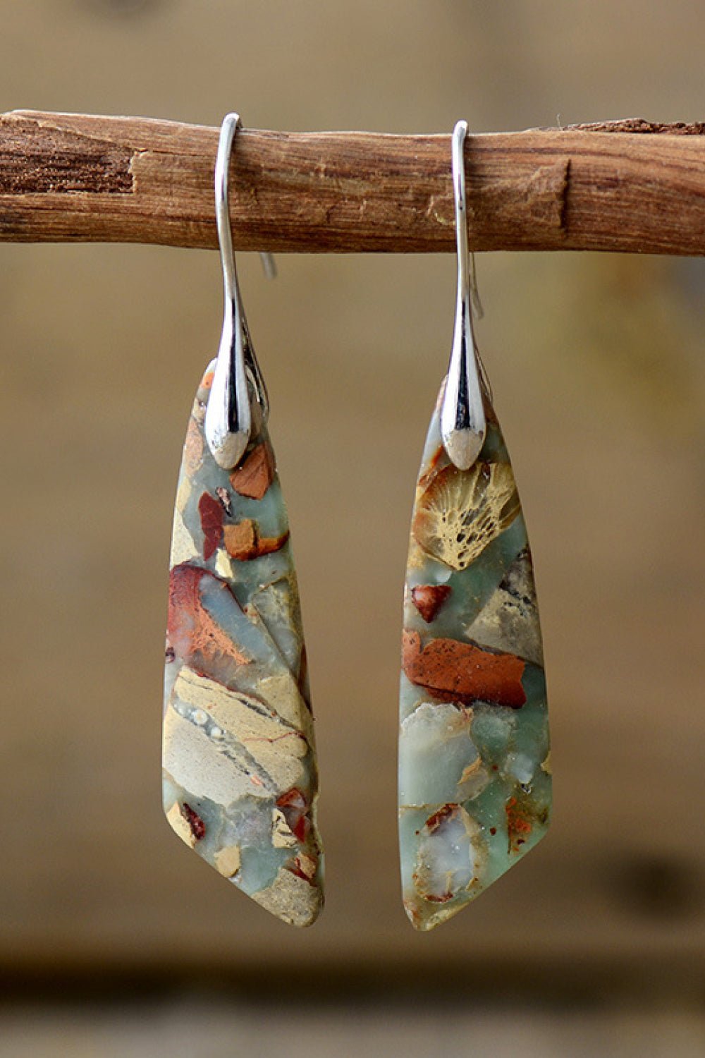 Handmade Natural Stone Dangle Earrings - Avek Brand