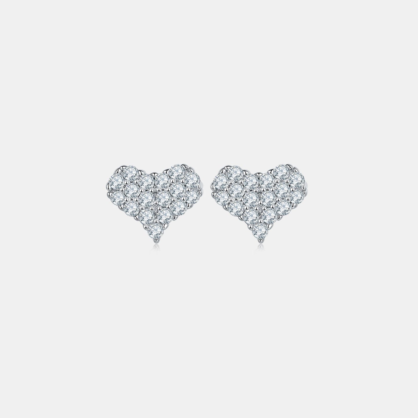 Moissanite 925 Sterling Silver Heart Stud Earrings - Avek Brand