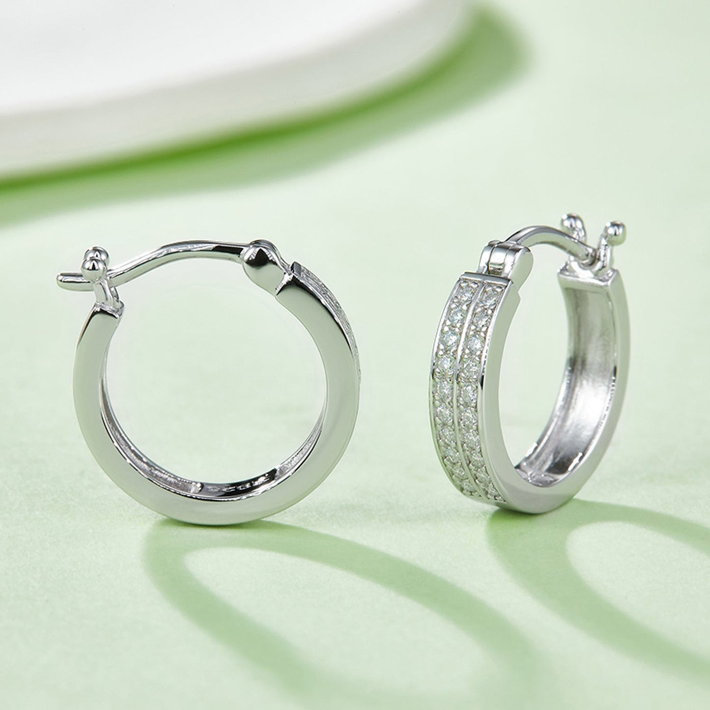 Moissanite 925 Sterling Silver Huggie Earrings - Avek Brand