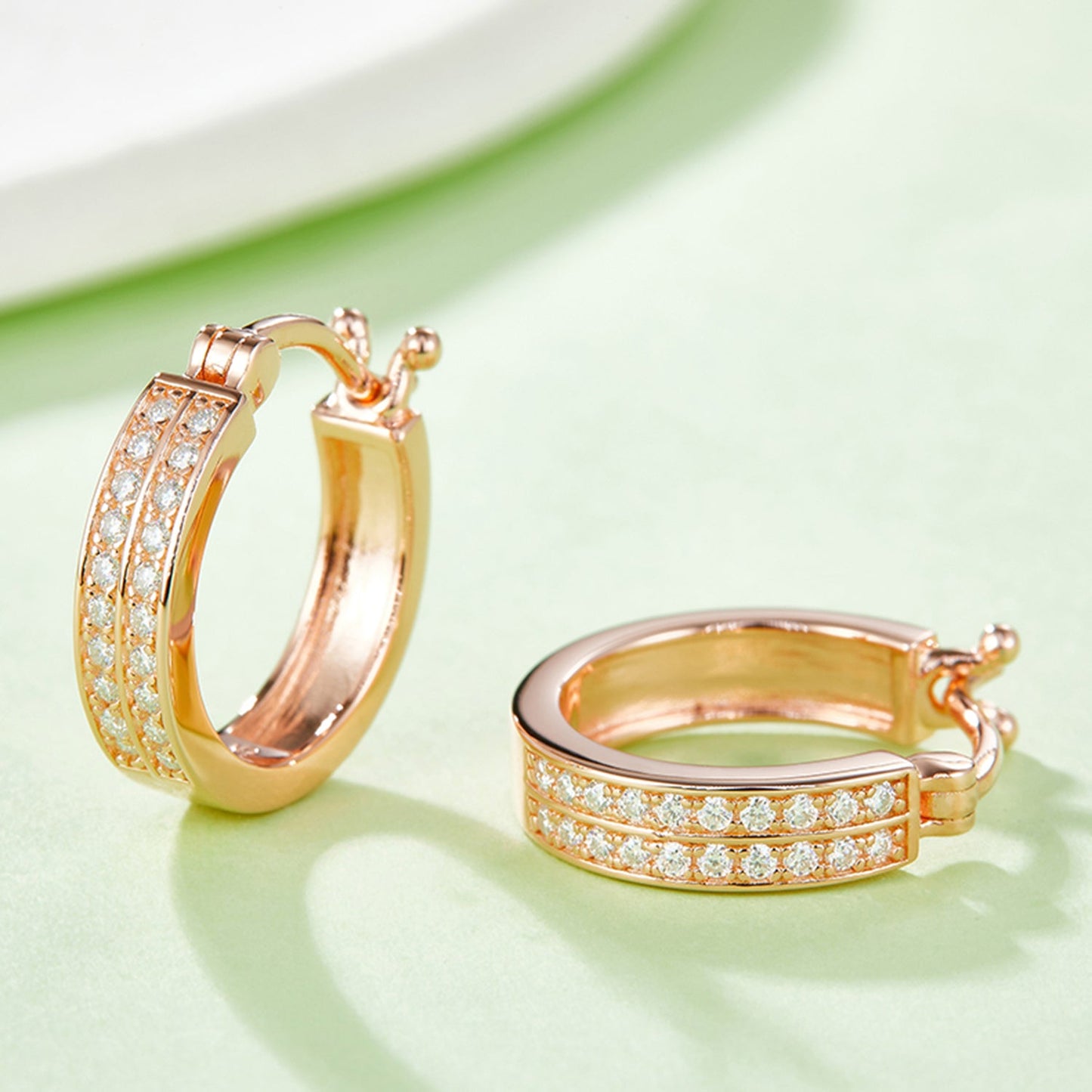 Moissanite 925 Sterling Silver Huggie Earrings - Avek Brand