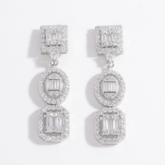 925 Sterling Silver Inlaid Zircon Earrings - Avek Brand