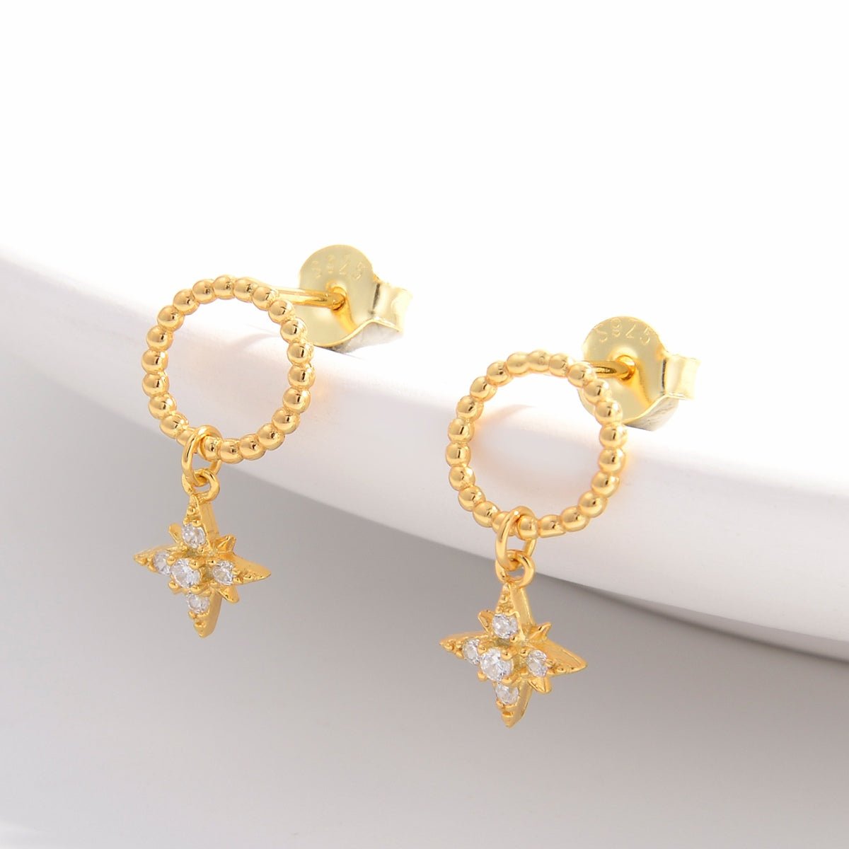 925 Sterling Silver Zircon Dangle Earrings - Avek Brand