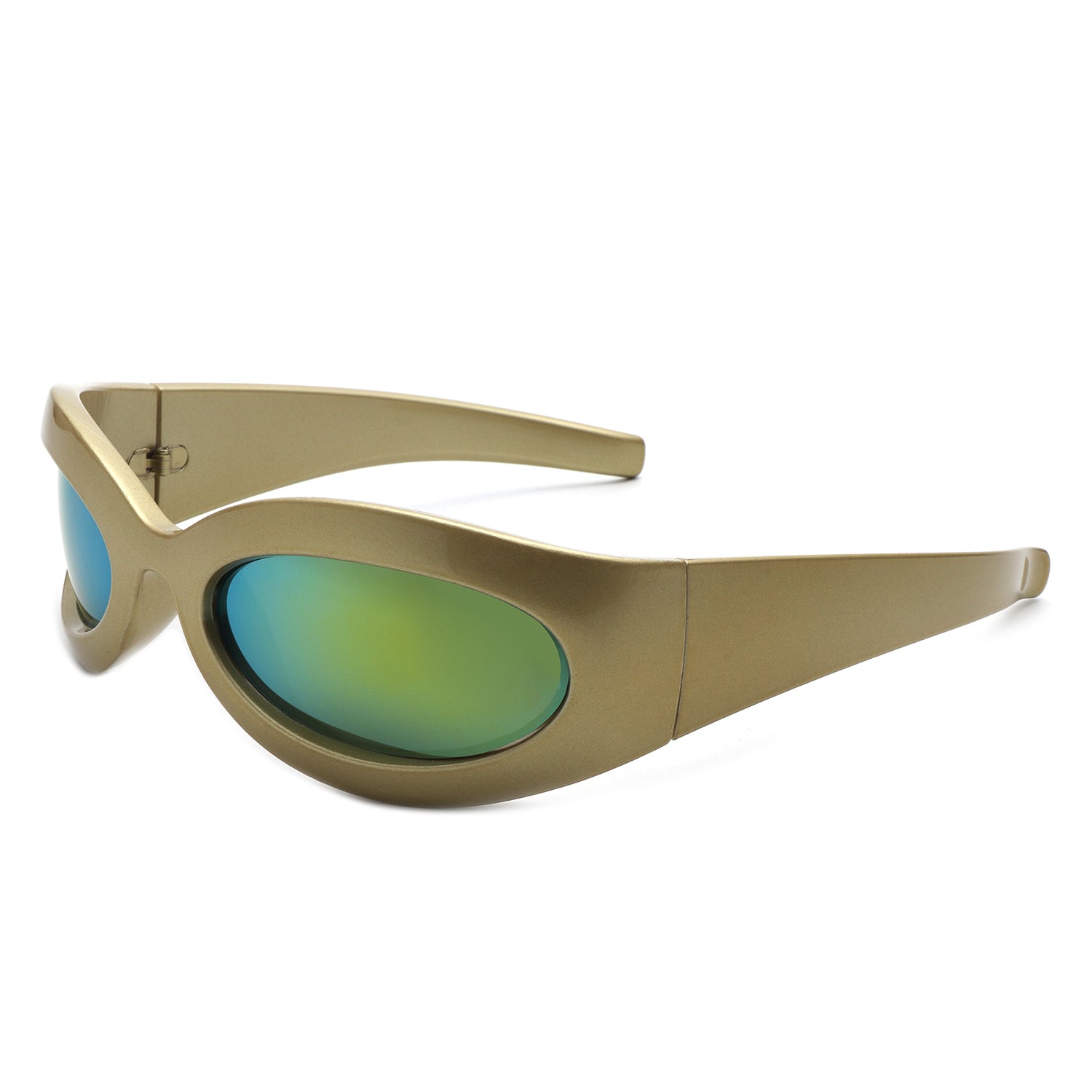 Albion - Retro Oval Wrap Around Round Sunglasses - Avek Brand