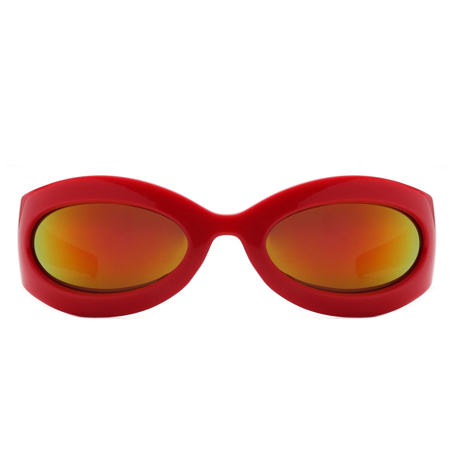 Albion - Retro Oval Wrap Around Round Sunglasses - Avek Brand