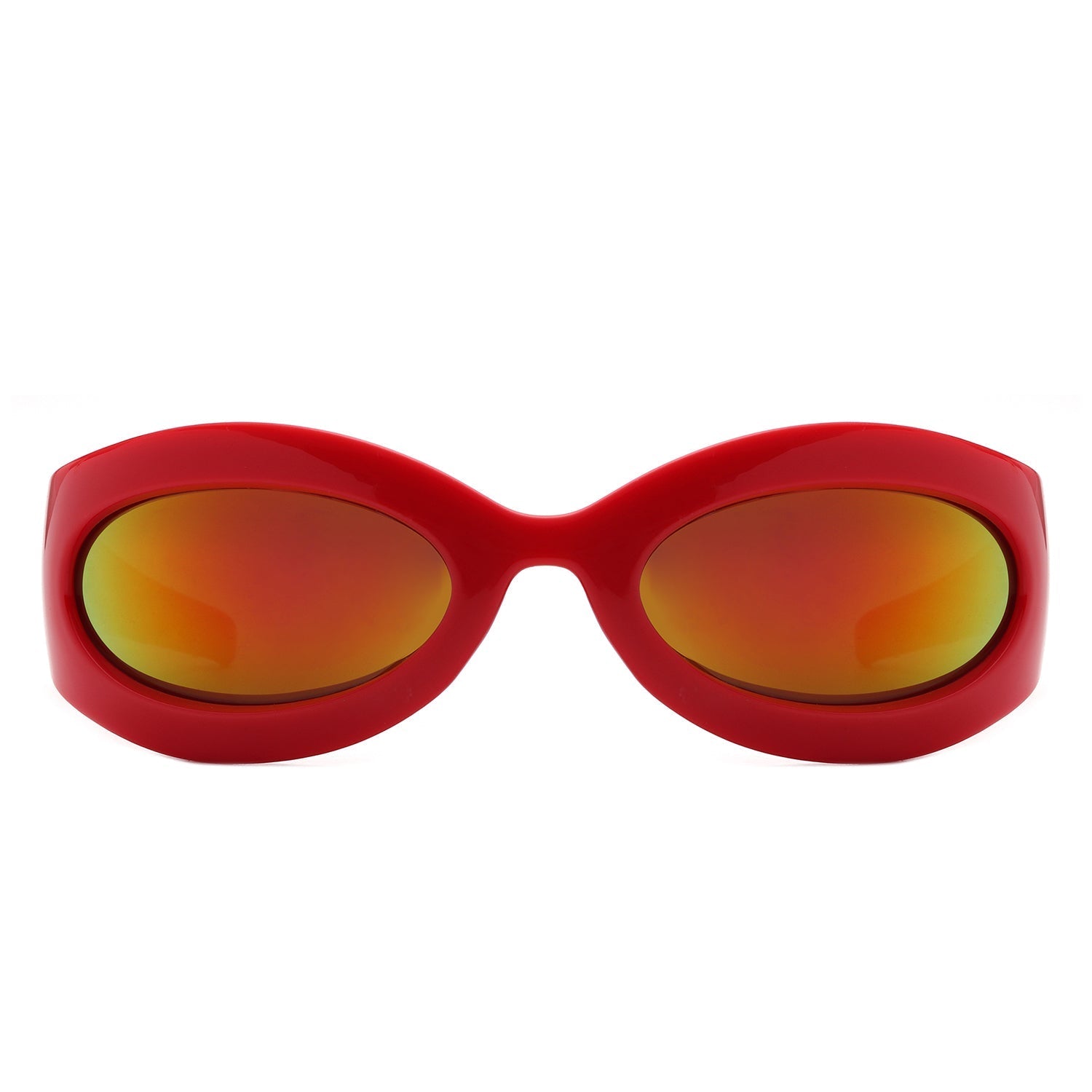 Albion - Retro Oval Wrap Around Round Sunglasses - Avek Brand