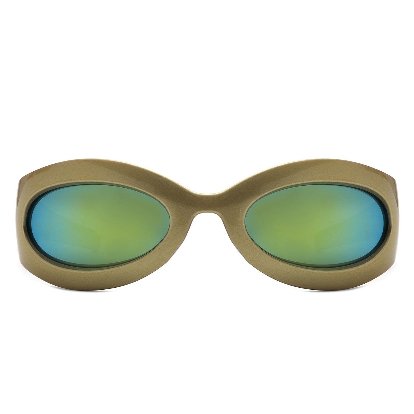 Albion - Retro Oval Wrap Around Round Sunglasses - Avek Brand