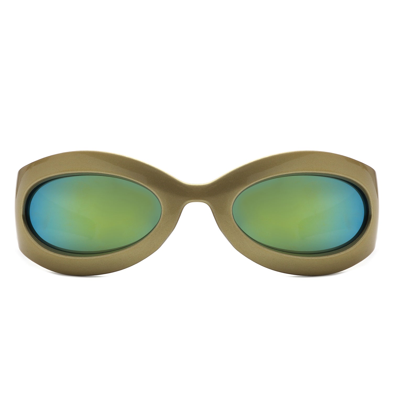 Albion - Retro Oval Wrap Around Round Sunglasses - Avek Brand