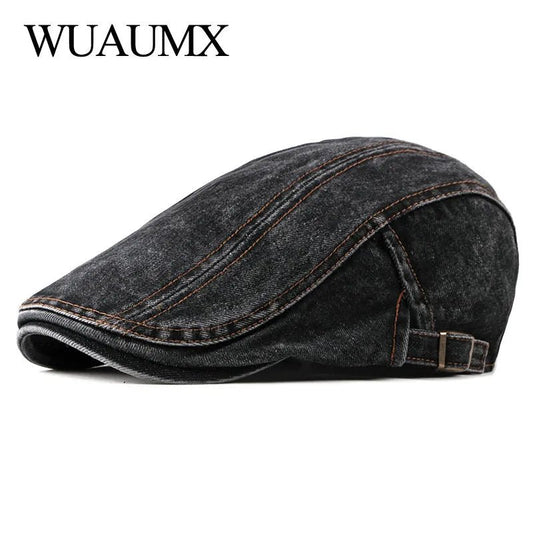 Casual Spring Summer Berets Hat Men Women Denim Newsboy Caps Visors - Avek Brand