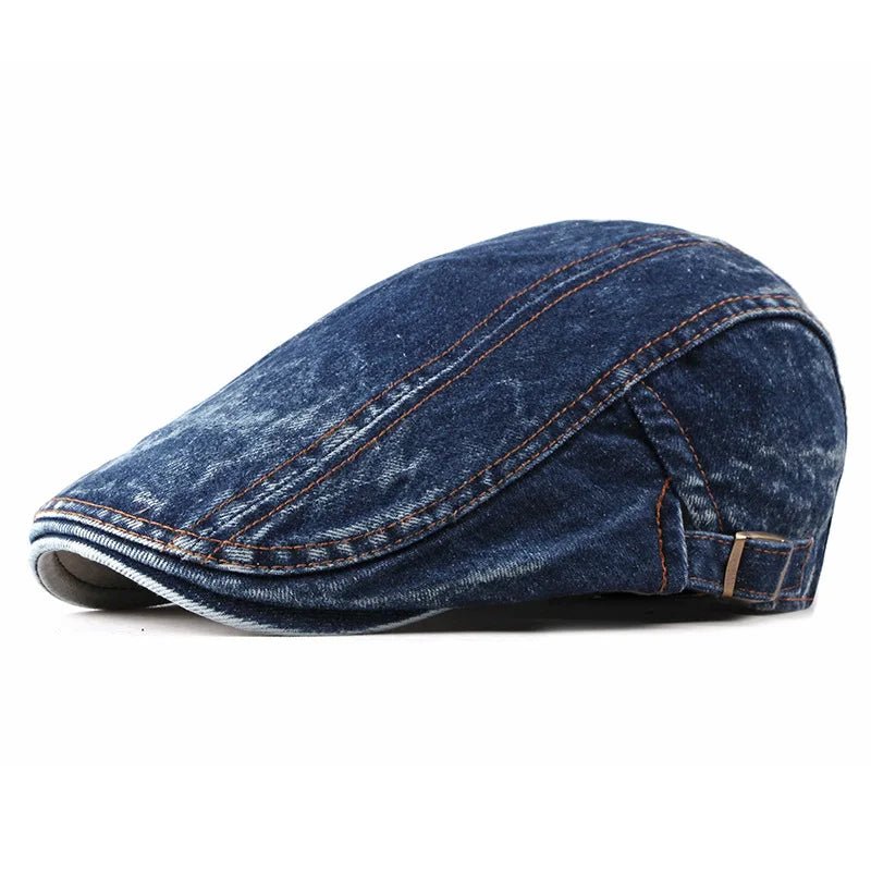 Casual Spring Summer Berets Hat Men Women Denim Newsboy Caps Visors - Avek Brand