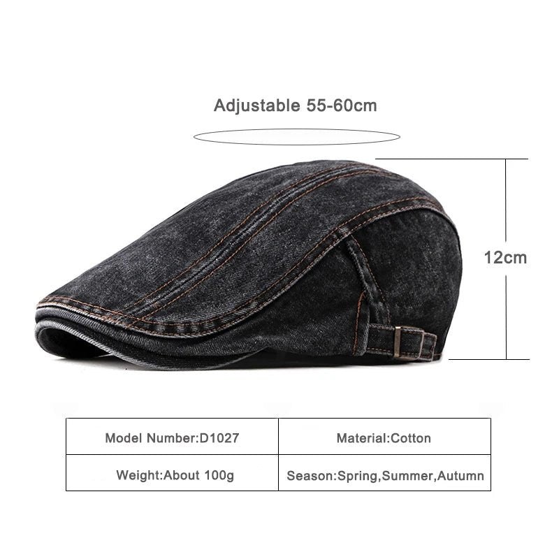 Casual Spring Summer Berets Hat Men Women Denim Newsboy Caps Visors - Avek Brand
