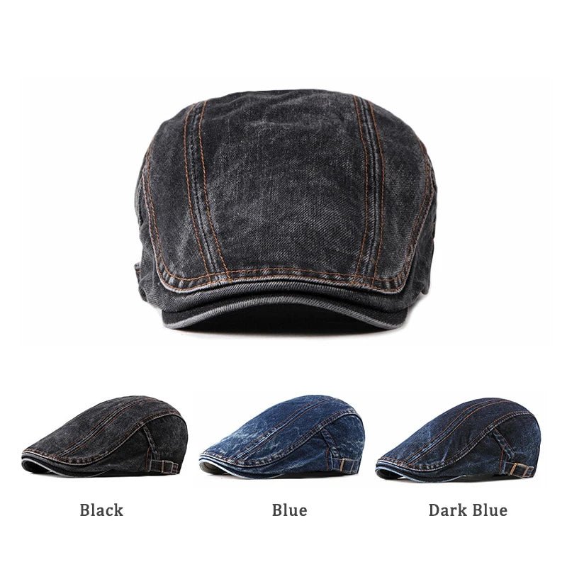 Casual Spring Summer Berets Hat Men Women Denim Newsboy Caps Visors - Avek Brand