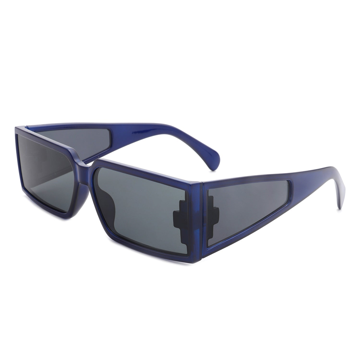 Daylumin - Retro Rectangle Chunky Square Wrap Around Sunglasses - Avek Brand