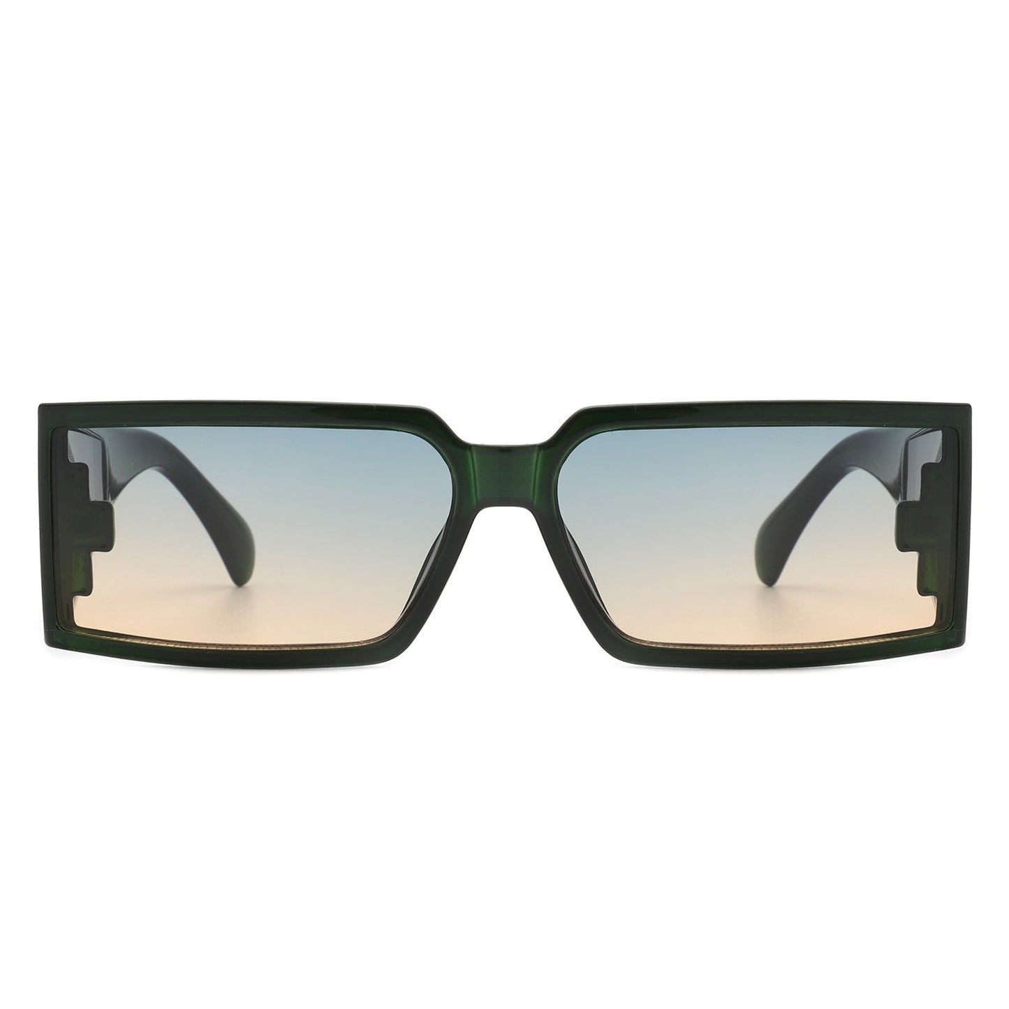 Daylumin - Retro Rectangle Chunky Square Wrap Around Sunglasses - Avek Brand