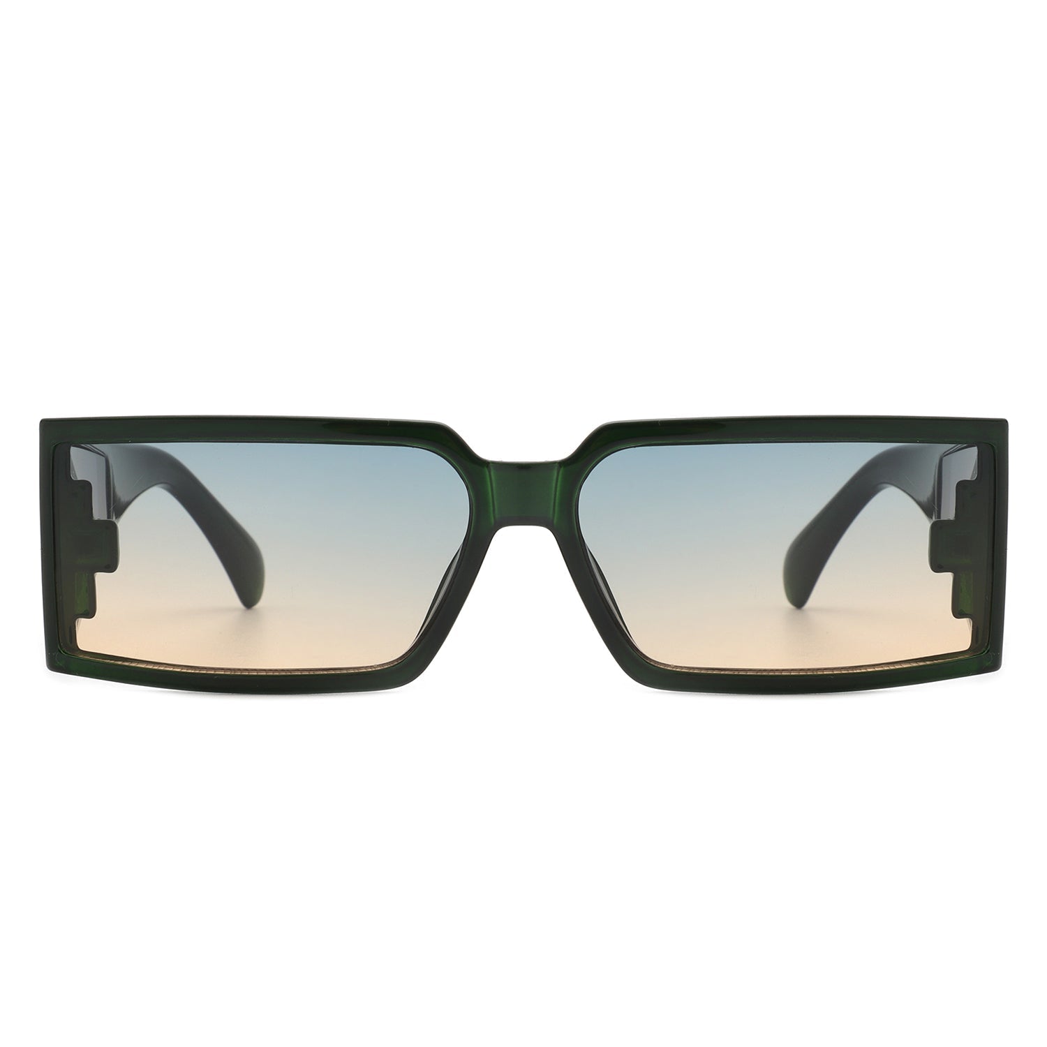 Daylumin - Retro Rectangle Chunky Square Wrap Around Sunglasses - Avek Brand