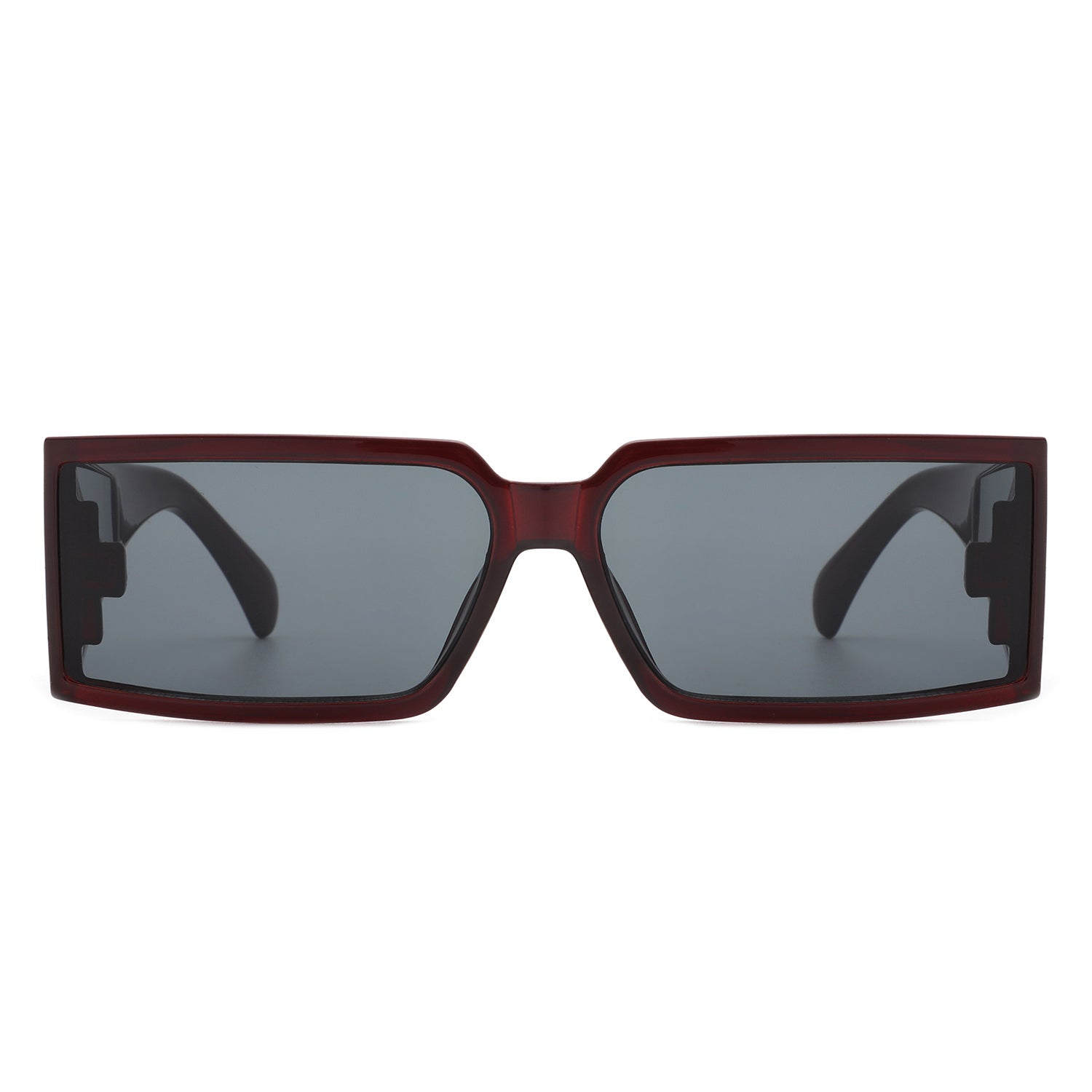 Daylumin - Retro Rectangle Chunky Square Wrap Around Sunglasses - Avek Brand