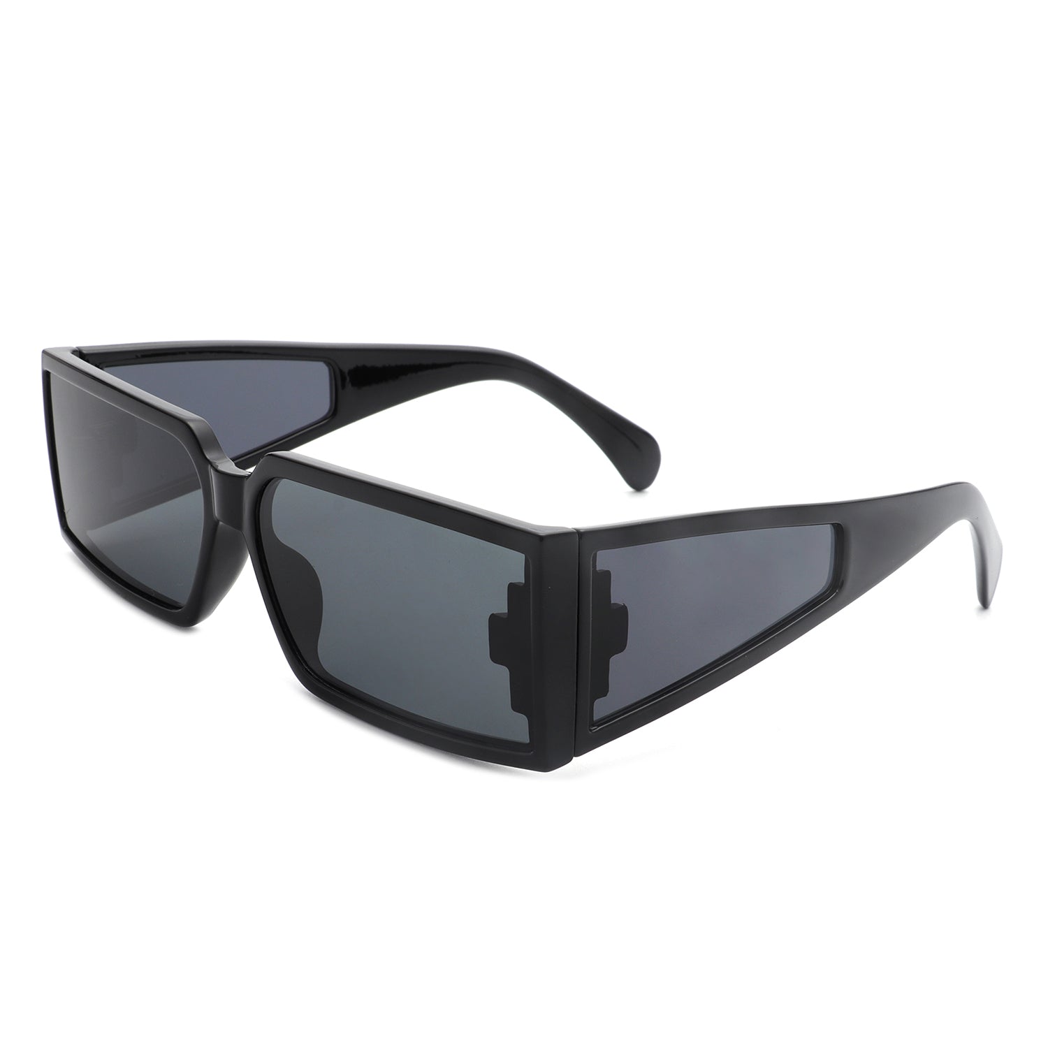 Daylumin - Retro Rectangle Chunky Square Wrap Around Sunglasses - Avek Brand