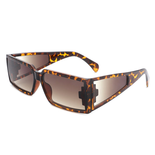 Daylumin - Retro Rectangle Chunky Square Wrap Around Sunglasses - Avek Brand