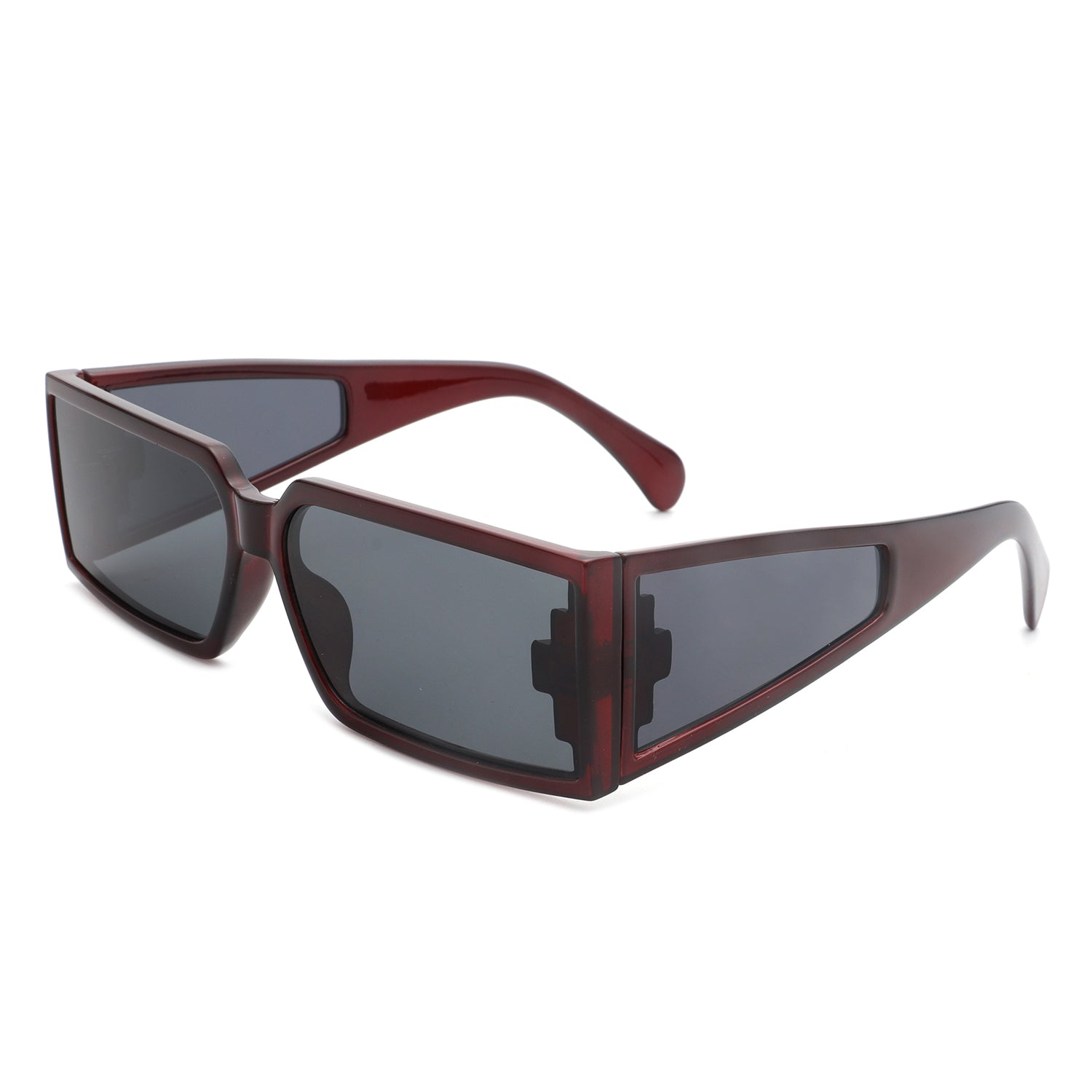 Daylumin - Retro Rectangle Chunky Square Wrap Around Sunglasses - Avek Brand