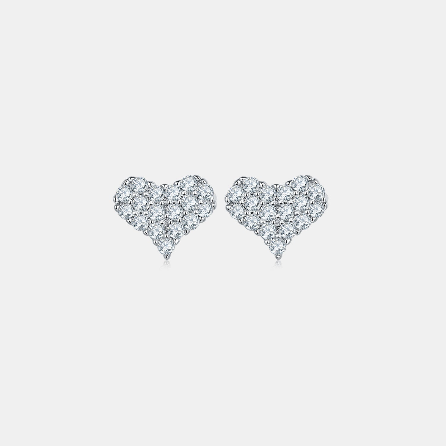 Moissanite 925 Sterling Silver Heart Stud Earrings - Avek Brand
