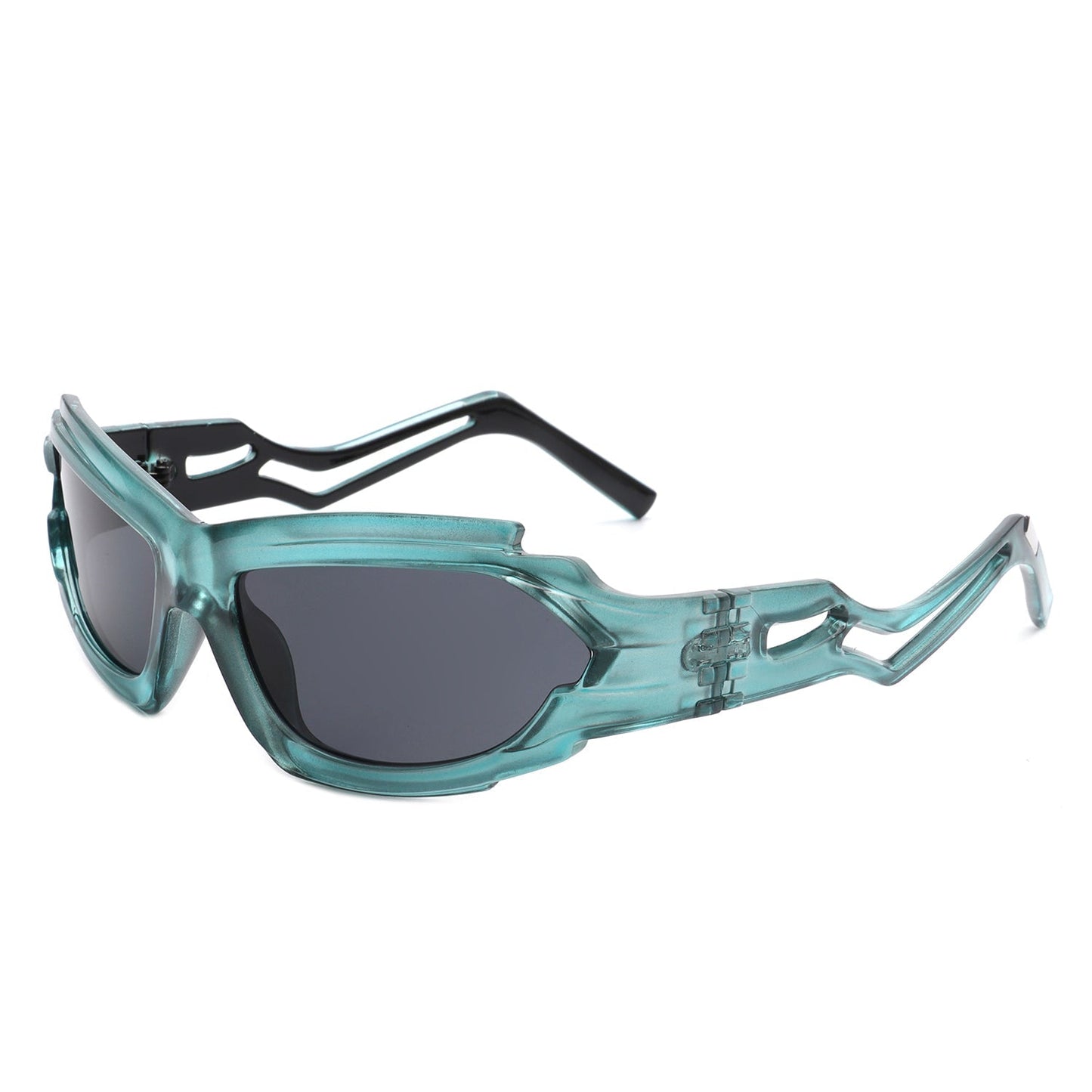 Moonhaze - Futuristic Rectangle Sport Wrap Around Sunglasses - Avek Brand