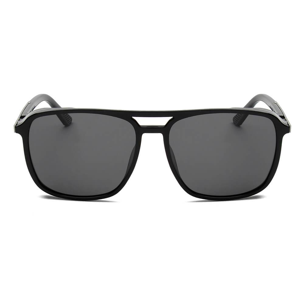 NAPA | Retro Vintage Flat Brow Bar Polarized Square Fashion Sunglasses - Avek Brand