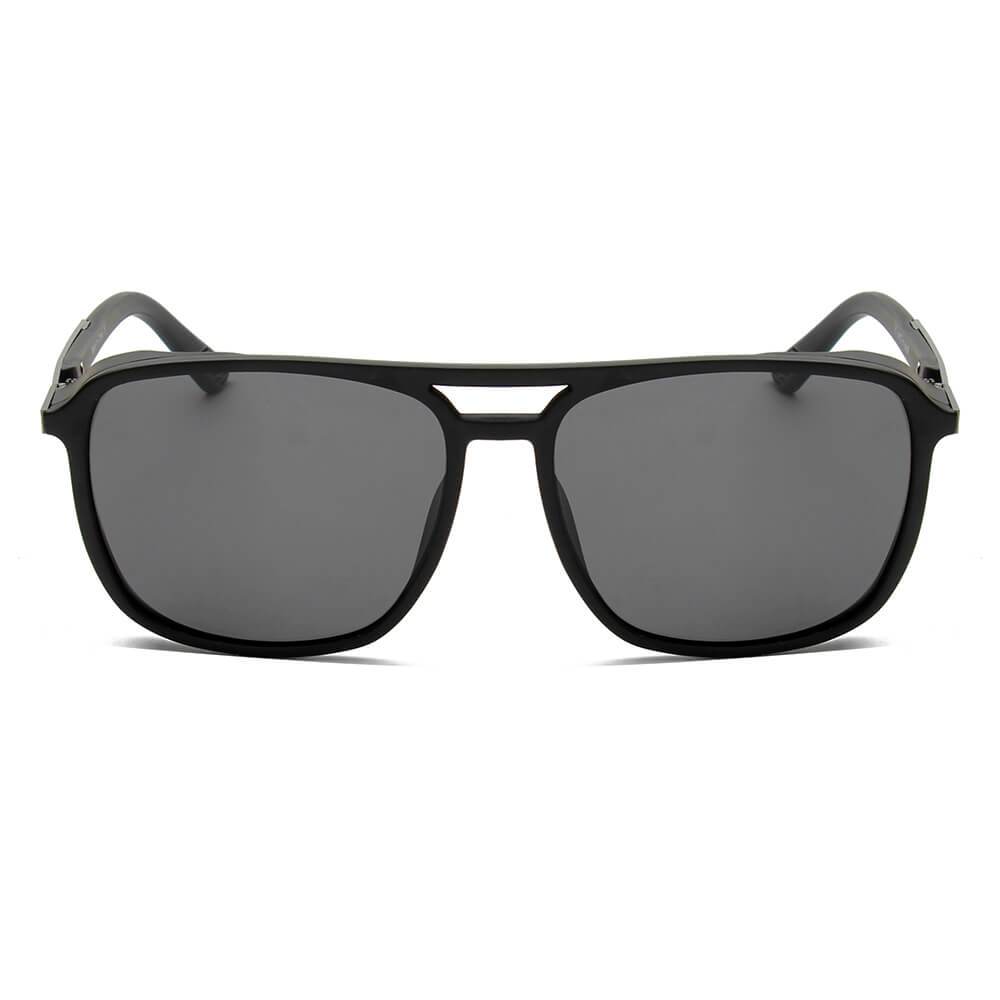 NAPA | Retro Vintage Flat Brow Bar Polarized Square Fashion Sunglasses - Avek Brand