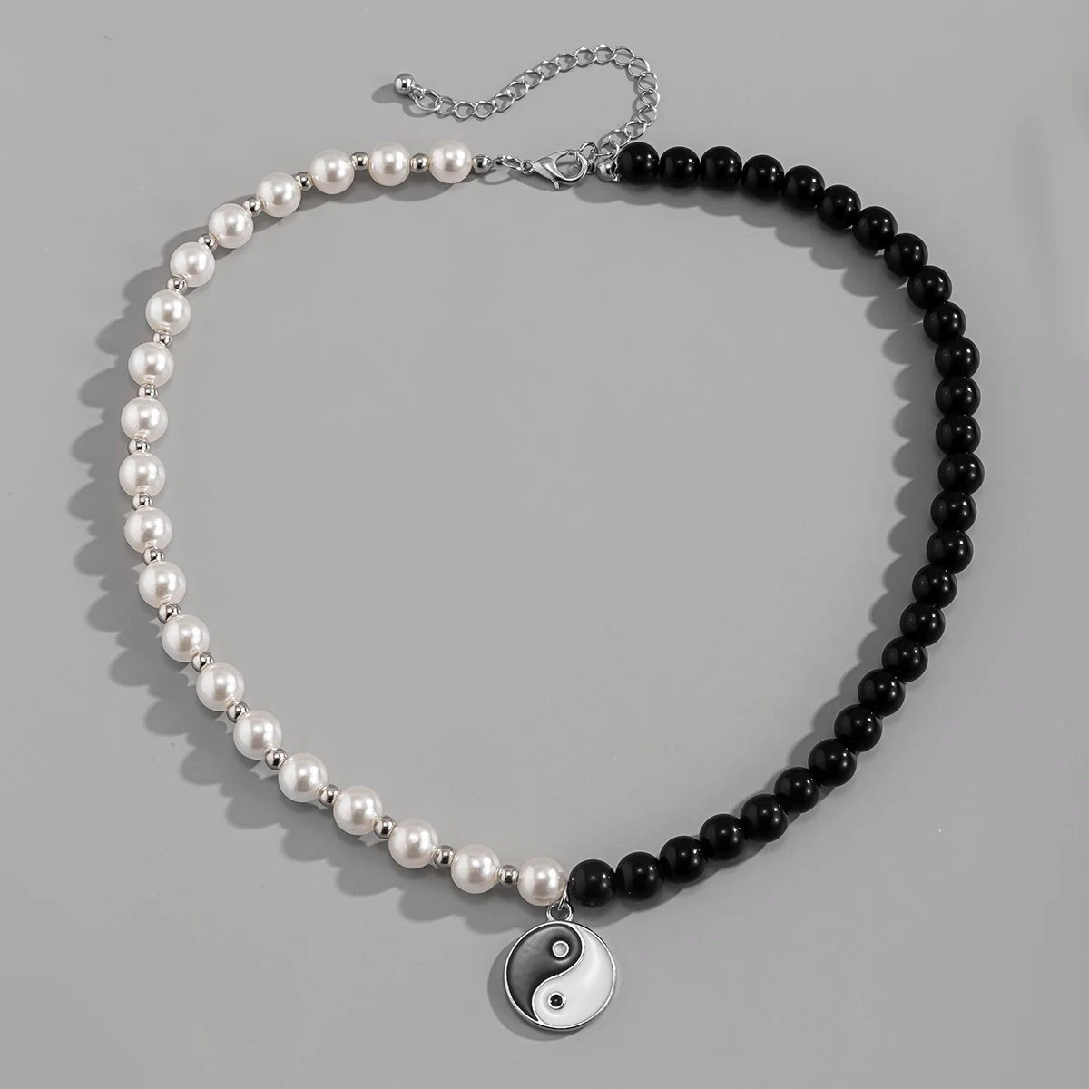 Punk Black White Imitation Pearl Beads Choker Necklace for Men Collar Statement - Avek Brand