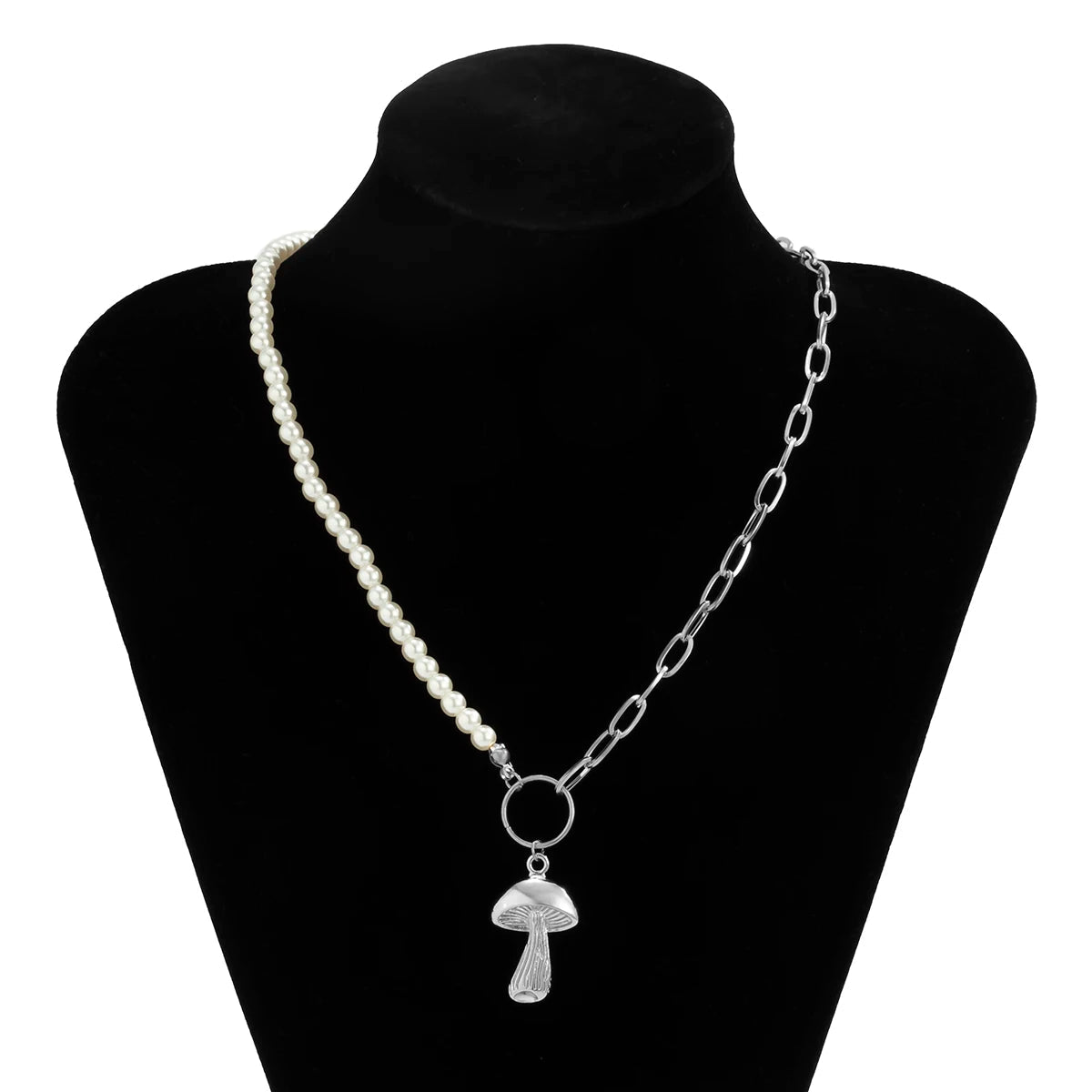 Punk Black White Imitation Pearl Beads Choker Necklace for Men Collar Statement - Avek Brand