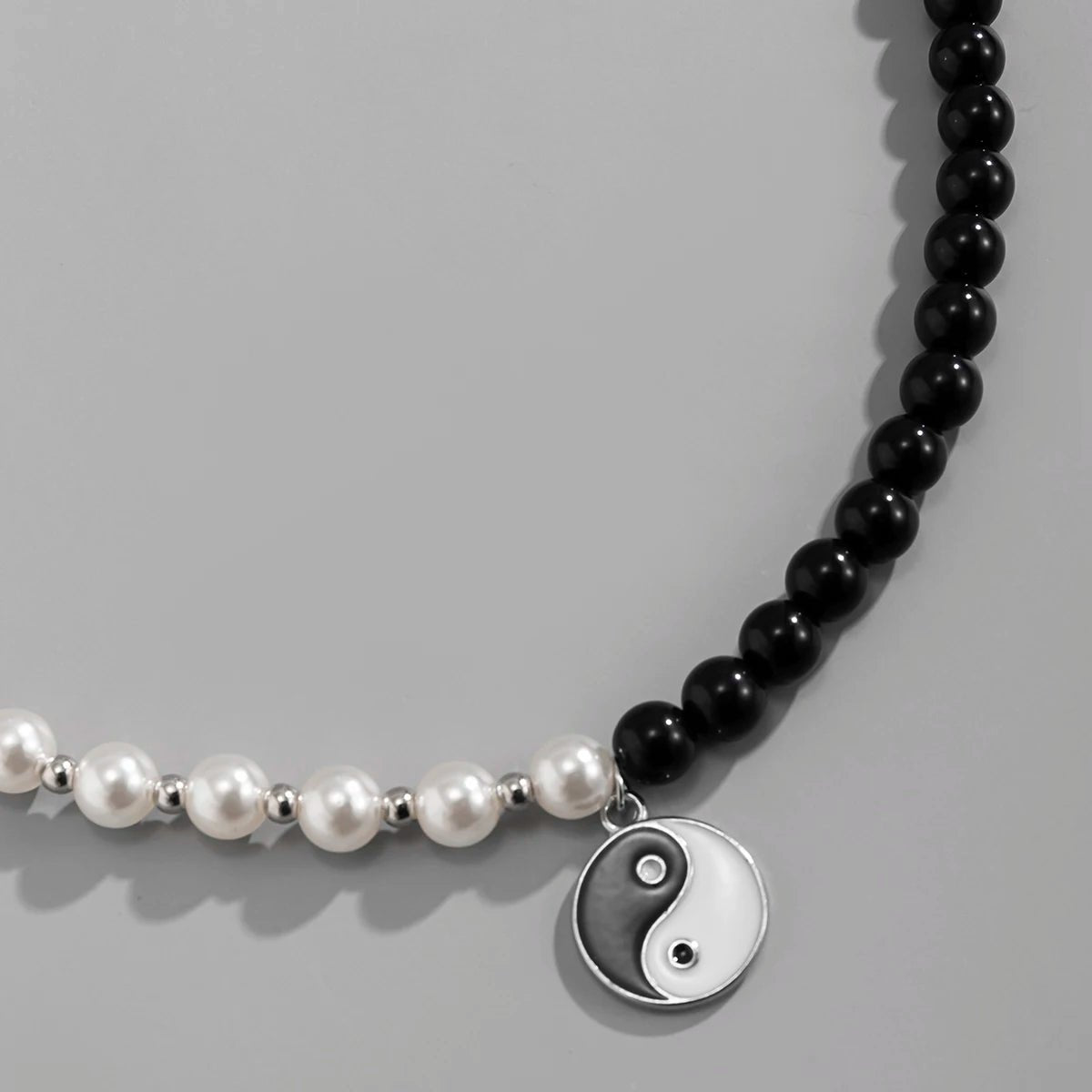 Punk Black White Imitation Pearl Beads Choker Necklace for Men Collar Statement - Avek Brand