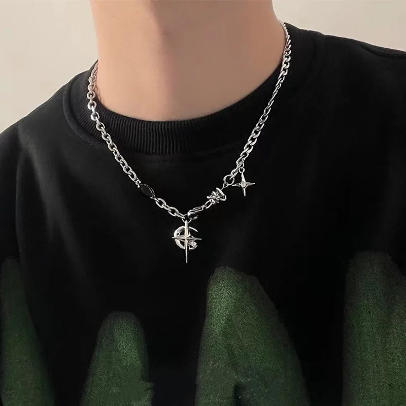 Punk Imitation Pearl Thorns Chain Necklace for Men Women Hip Hop - Avek Brand