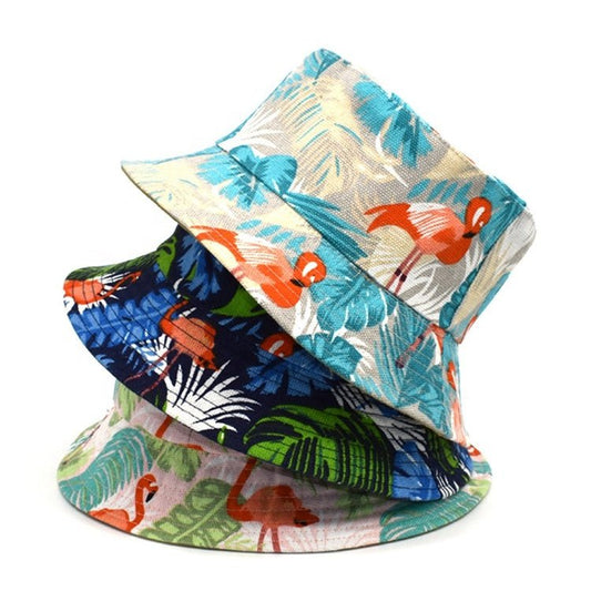 Tropical Style Hip Hop Fishing Fisherman Cap Flamingo Print Bucket Hat Luxury - Avek Brand